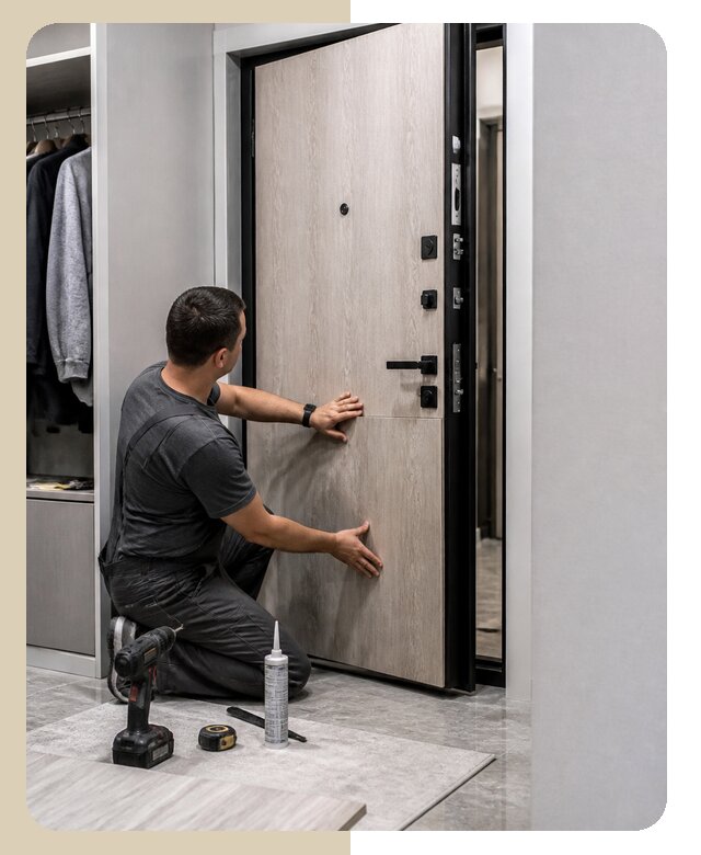 Профессиональная обшивка входной двери в Ессентуках под ключ